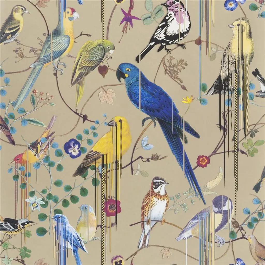 Tapeta BIRDS SINFONIA OR ciemnobeżowy Christian Lacroix Eye on Design