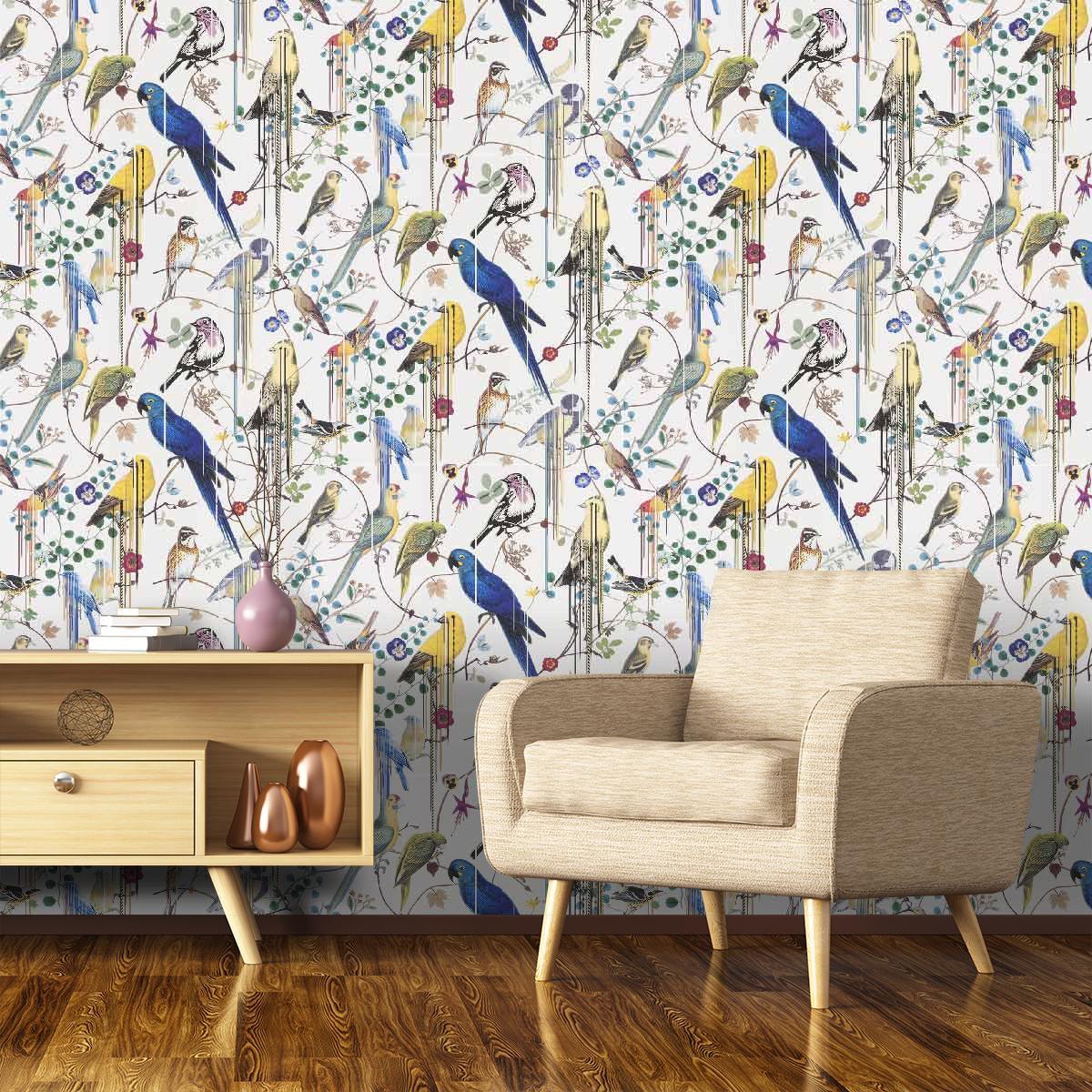 Tapeta BIRDS SINFONIA PERCE NEIGE jasnoszary Christian Lacroix Eye on Design