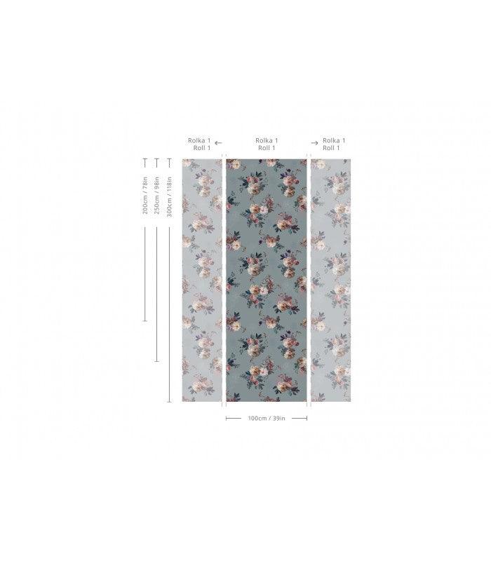 Tapeta Blush Garden Blue Wallcolors Eye on Design