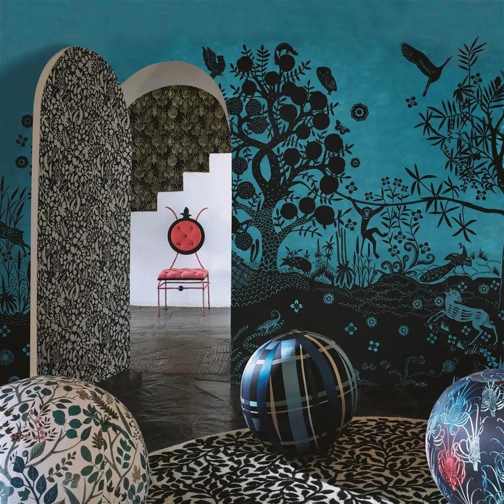 Tapeta BOIS PARADIS BLEU NIGELLE niebieski Christian Lacroix Eye on Design