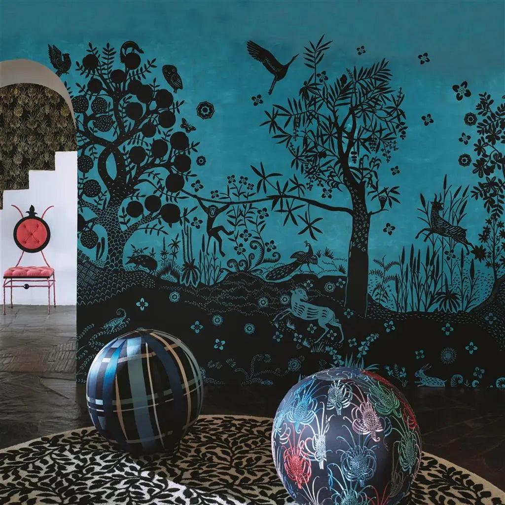 Tapeta BOIS PARADIS BLEU NIGELLE niebieski Christian Lacroix Eye on Design