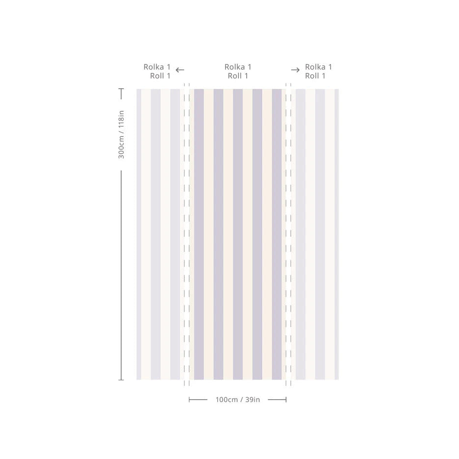 Tapeta flizelinová v pruzích BOLD STRIPE LAVENDER levandulová