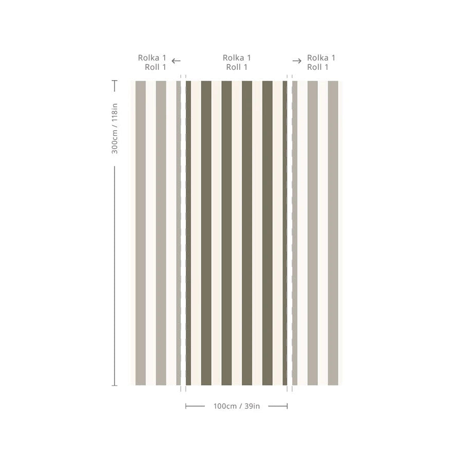 Tapeta flizelinová v pruzích BOLD STRIPE MOSS zelená