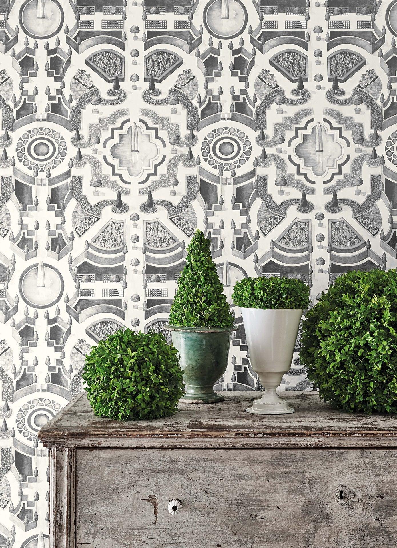 Tapeta BOTANICAL BOTANICA - Topiary szary Cole & Son Eye on Design