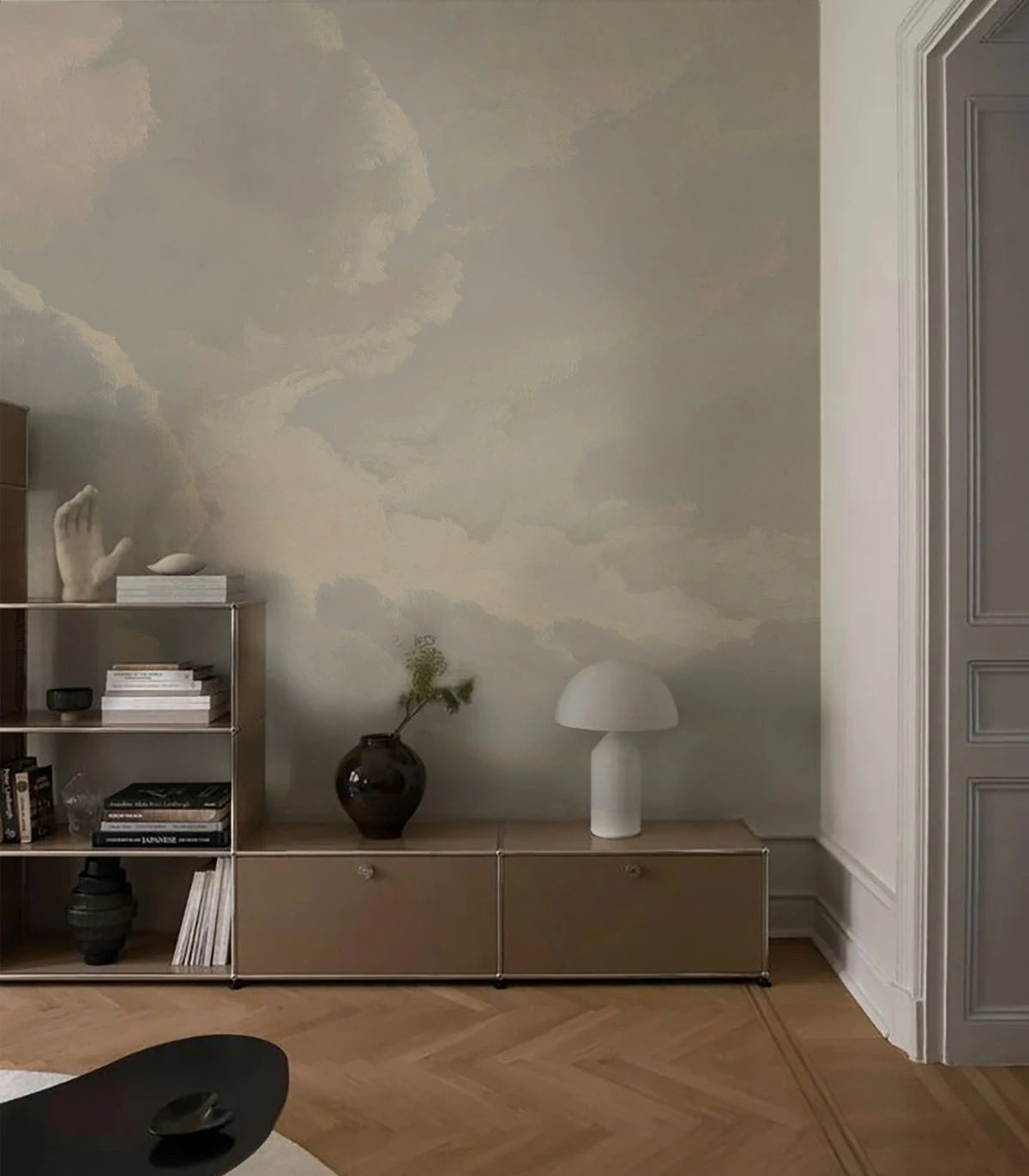 Wallpaper with Cloud Landscape CLOUDY SKY warm gray