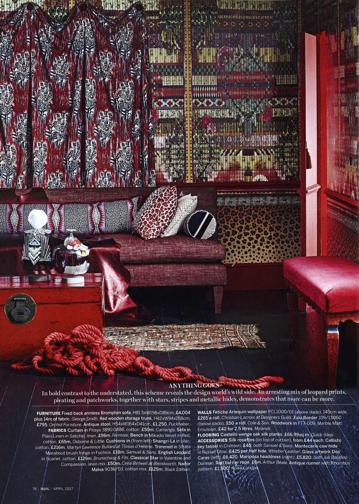 Tapeta FETICHE ARLEQUIN czerwony Christian Lacroix Eye on Design