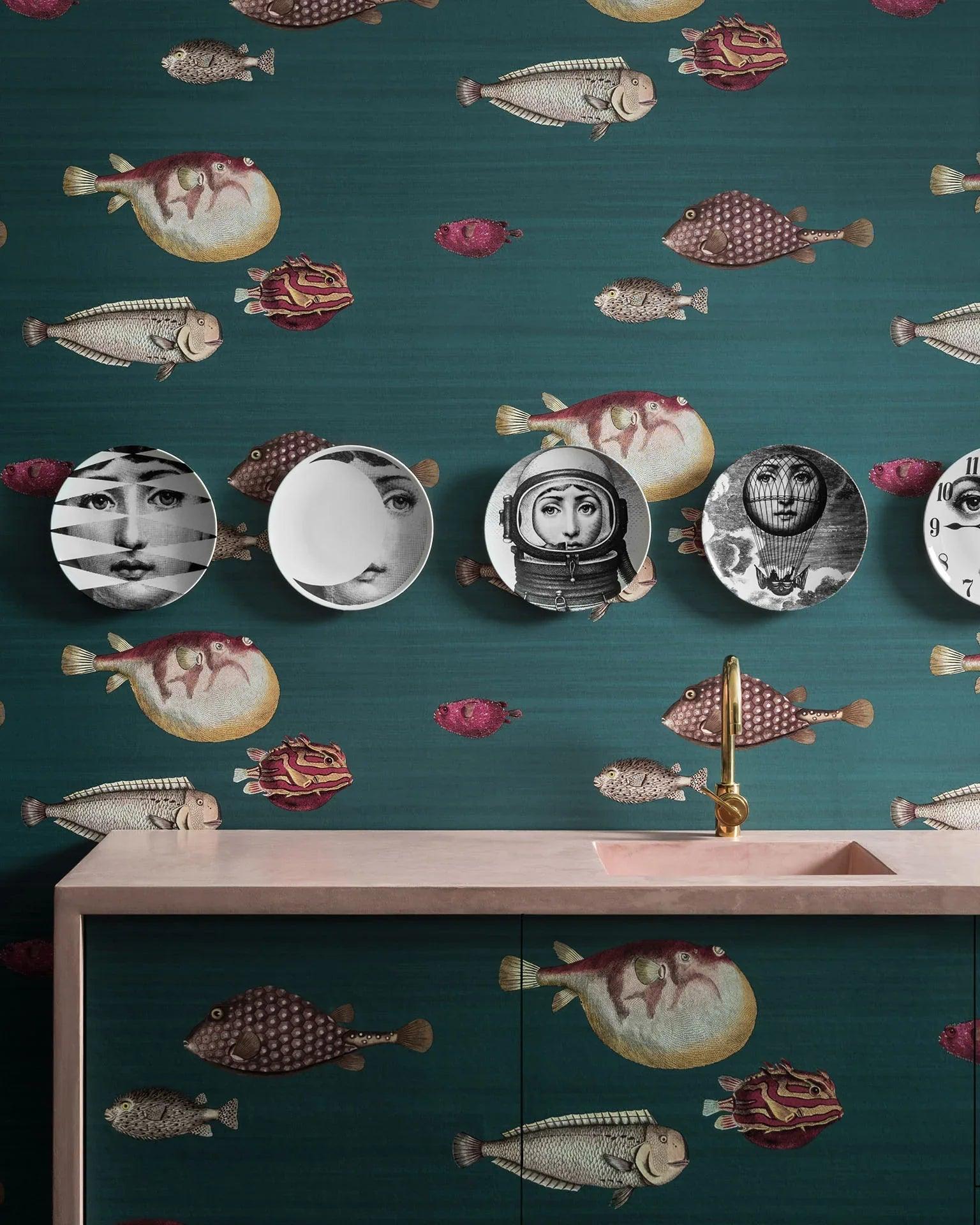 Tapeta FORNASETTI - Acquario zielony Cole & Son Eye on Design
