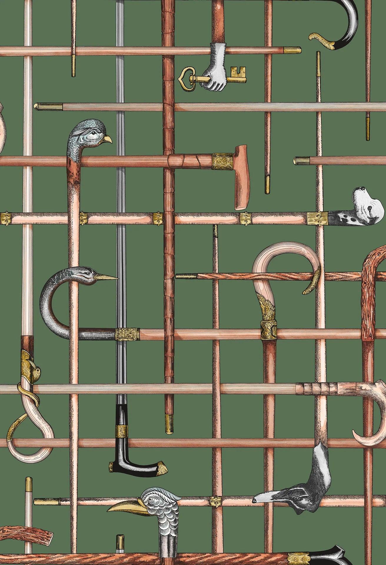 Tapeta FORNASETTI SENZA TEMPO - Bastoni zielony Cole & Son Default Title Eye on Design