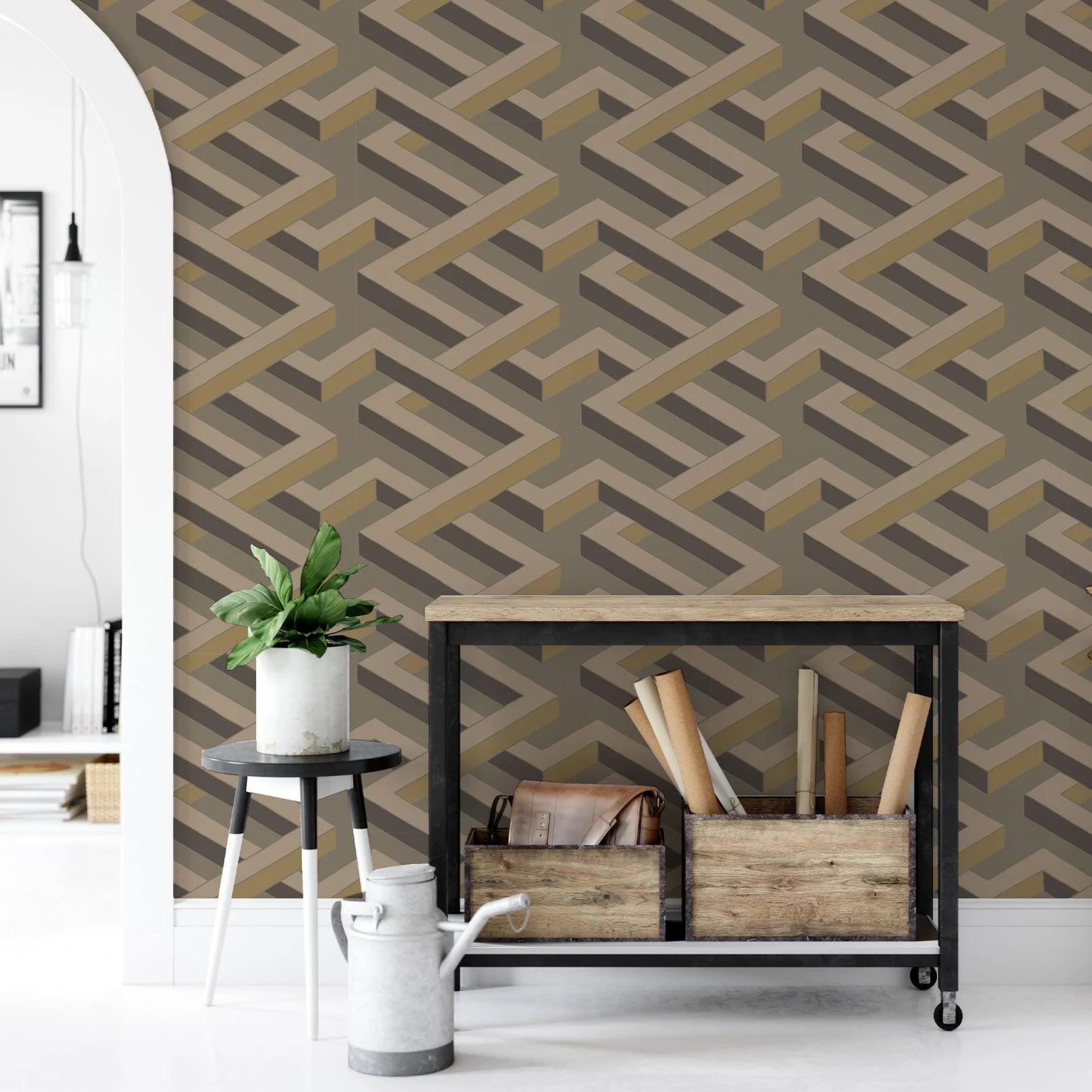 Tapeta s geometrickým vzorem GEOMETRIC II - Luxor citronový