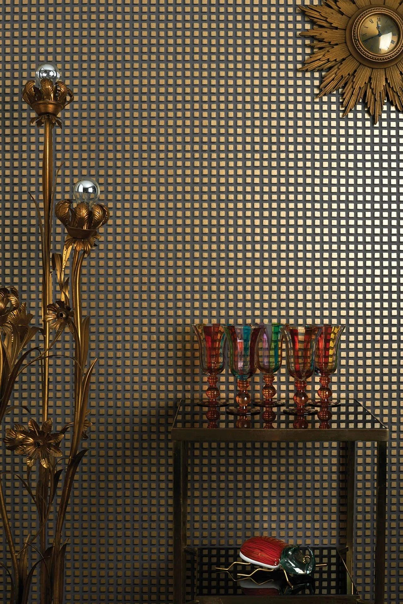 Tapeta GEOMETRIC II - Mosaic czarny Cole & Son Eye on Design
