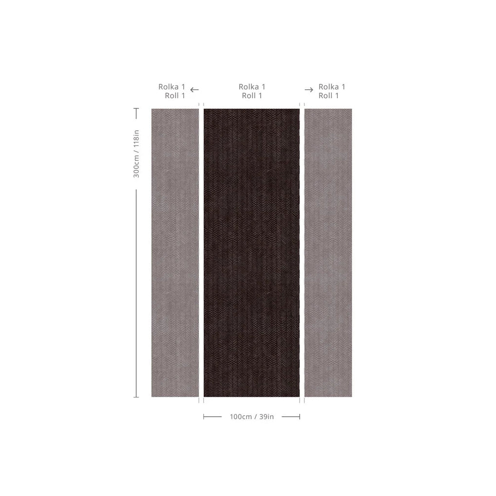 Tapeta s geometrickým vzorem rybí kosti HERRINGBONE BURGUNDY burgundová