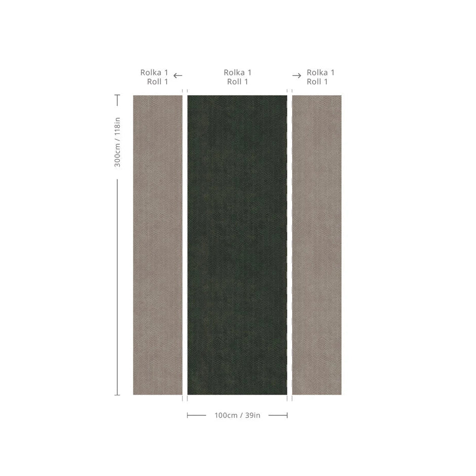 Herringbone Green Geometric Pattern Wallpaper