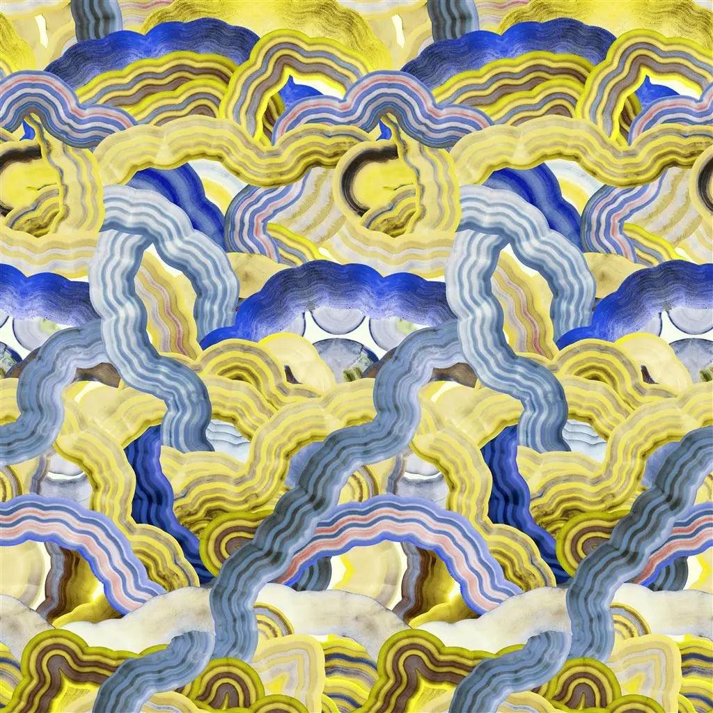 Tapeta MINERAL CREEK IRIS żółty z niebieskim Christian Lacroix Eye on Design