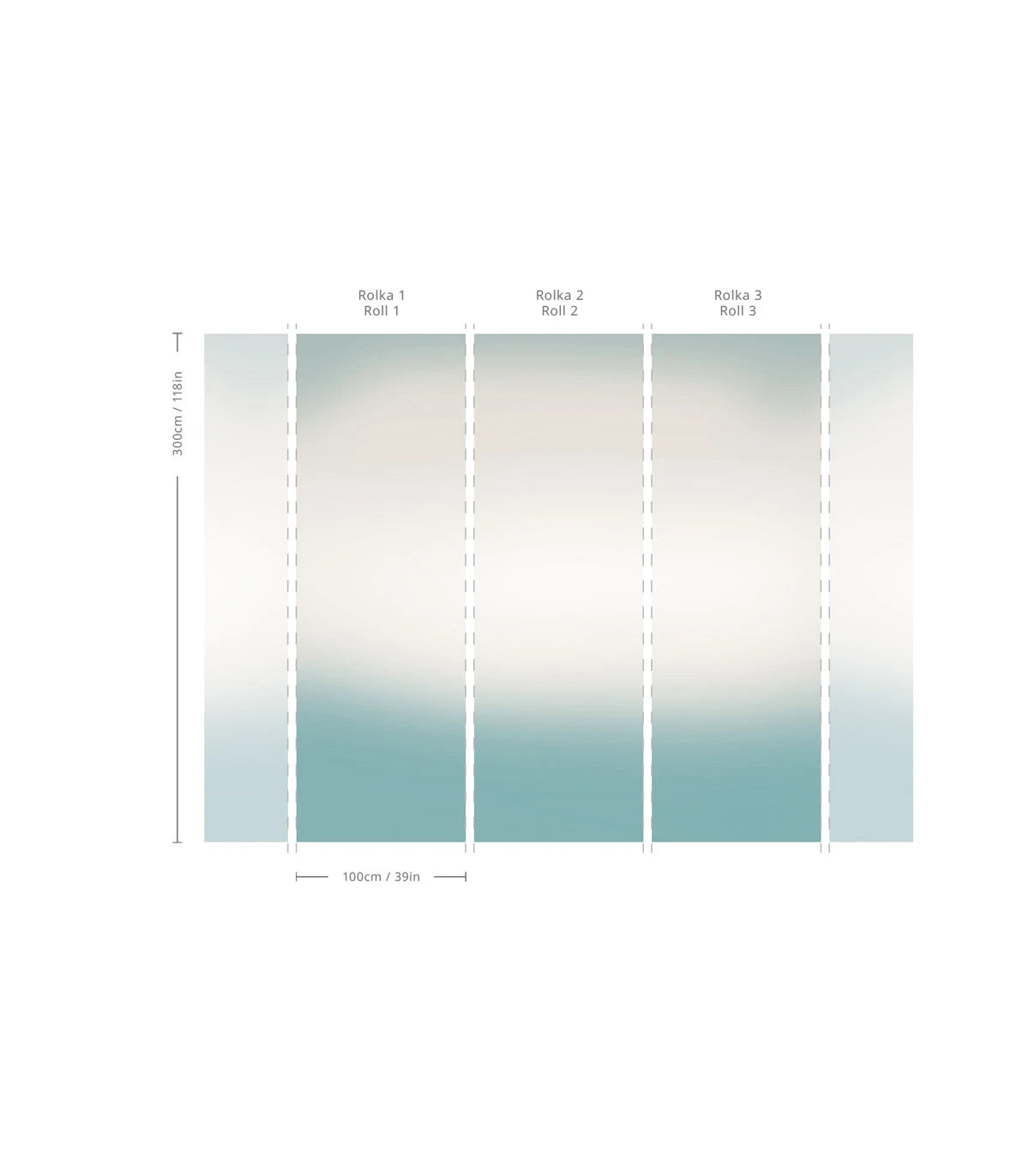 Ombre Mare Gradient Wallpaper Deep Blue with Gray