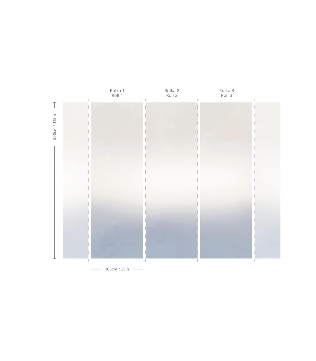 Tapeta gradient OMBRE MIST chladný modrý se šedou