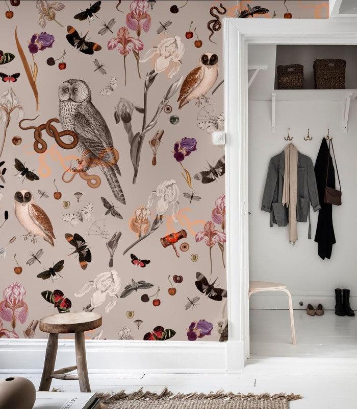 Tapeta PINK OWLS Wallcolors Eye on Design