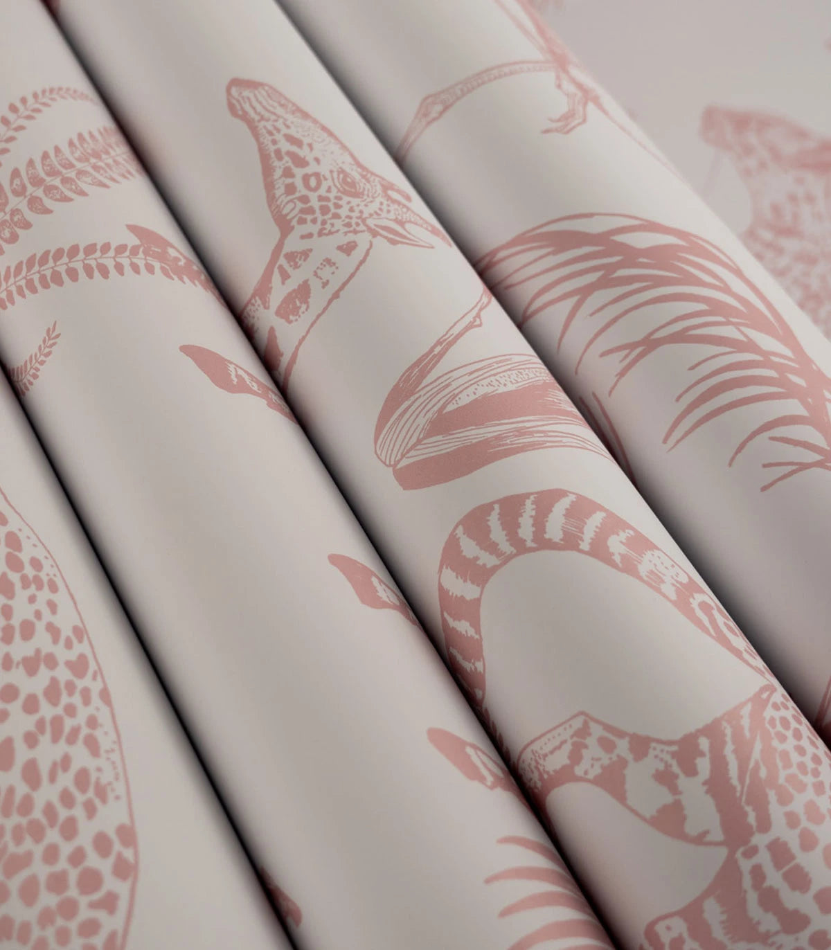 Safari Pink Animal Print Wallpaper in Pink and White