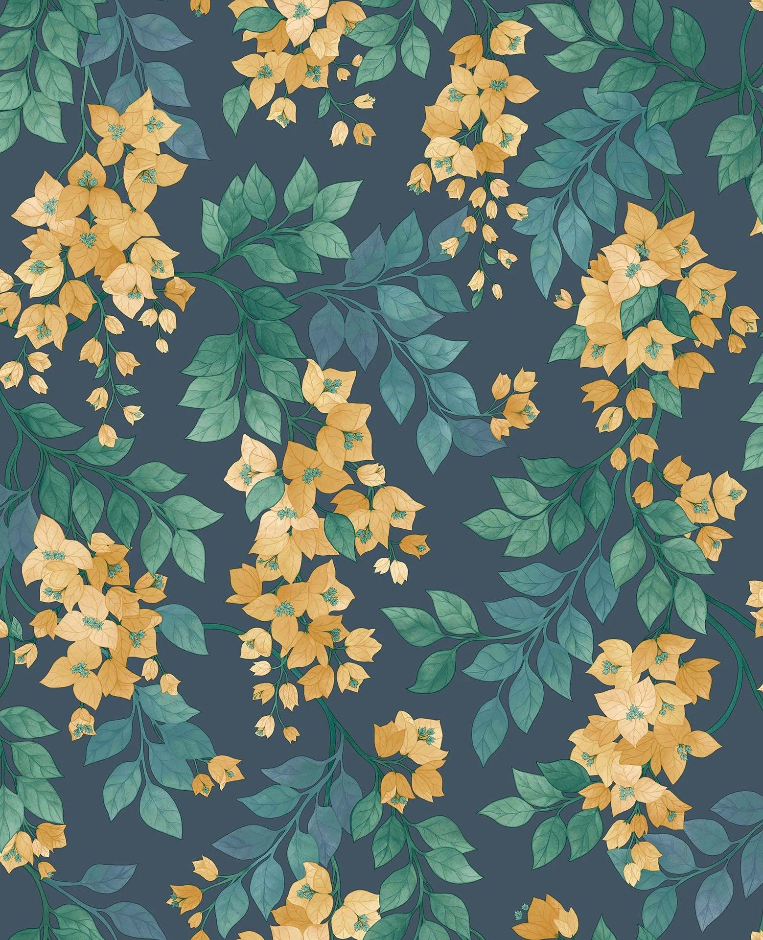 Tapeta SEVILLE - Bougainvillea ochra na granacie Cole & Son Eye on Design