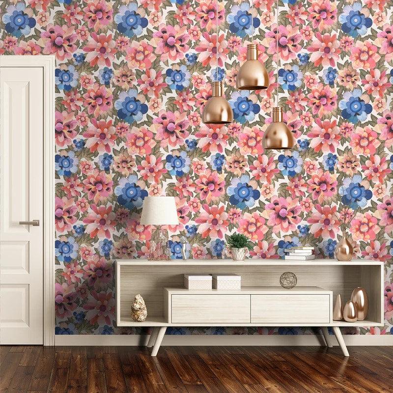 Tapeta VALLARTA FLAMINGO białym z czerwonym Christian Lacroix Eye on Design
