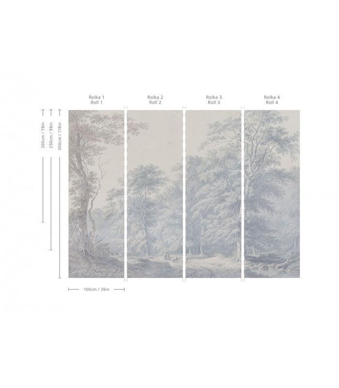 Tapeta WATERCOLOR GROVE niebieski Wallcolors Eye on Design