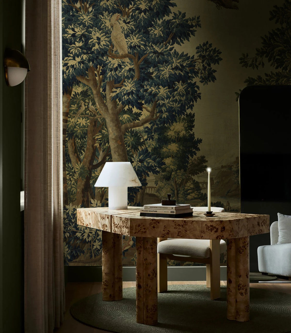 Vliesová tapeta s krajinou ŠEPOT ZÁHRADY zelená