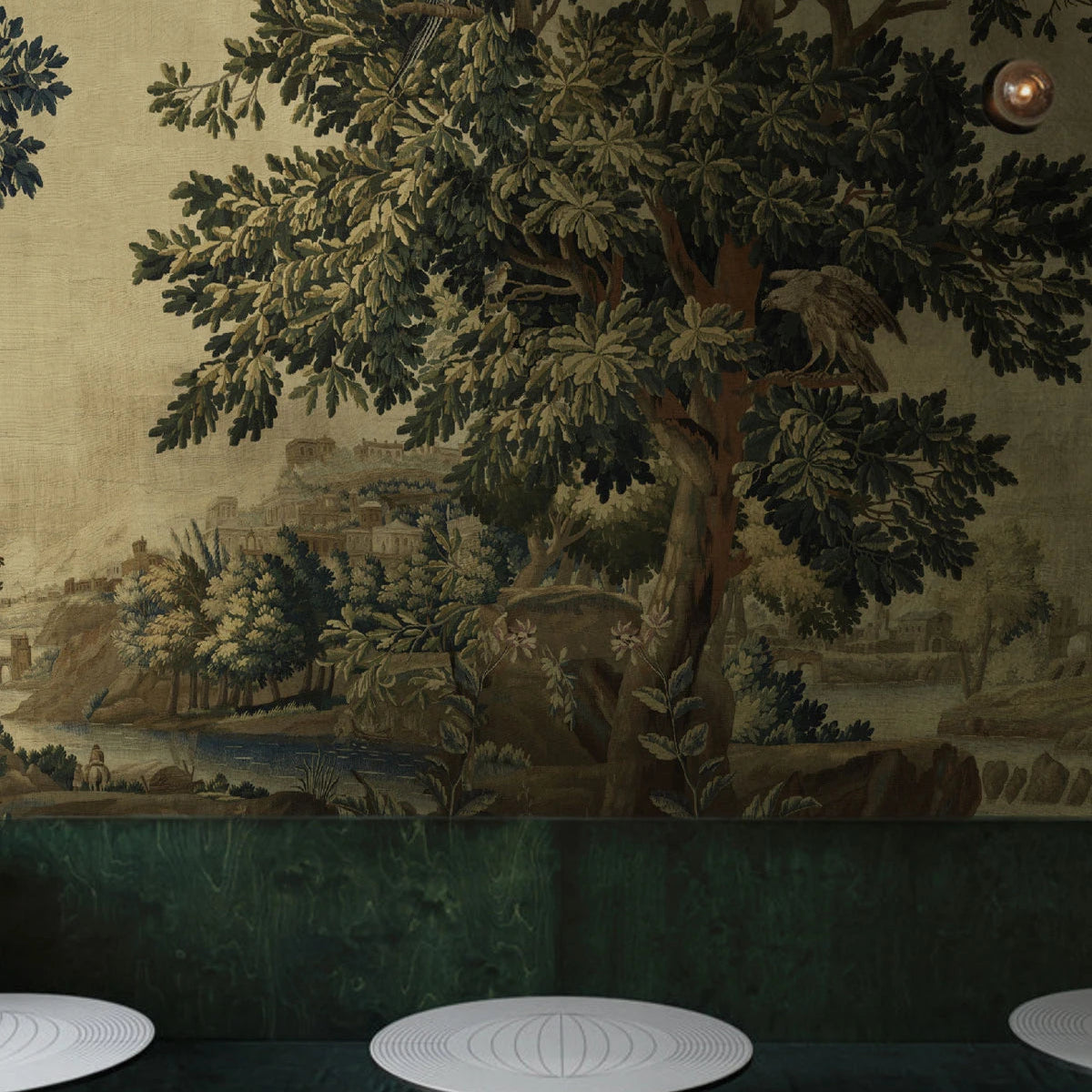 Vliesová tapeta s krajinou ŠEPOT ZÁHRADY zelená