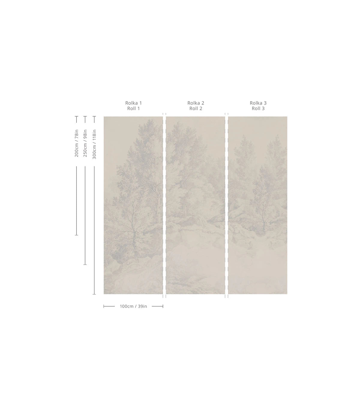 Tapeta s krajinou stromů WHISPERING TREES BLUE modrá