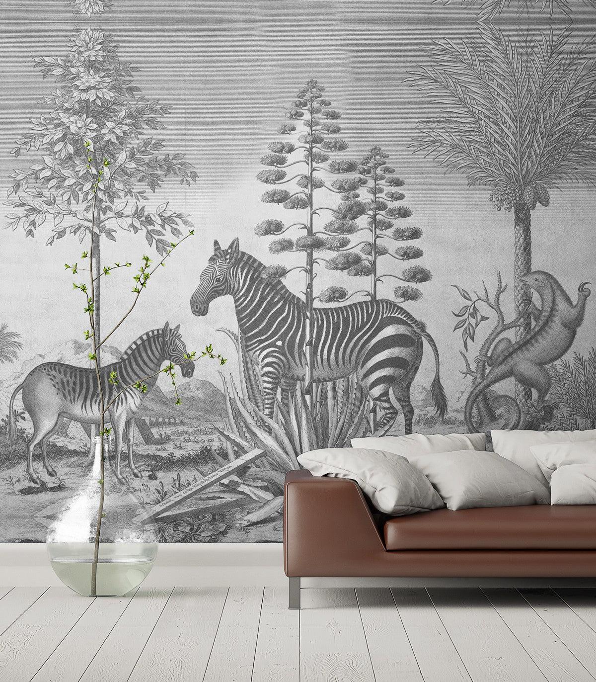 Tapeta ZEBRA ON AGAVE Wallcolors Eye on Design