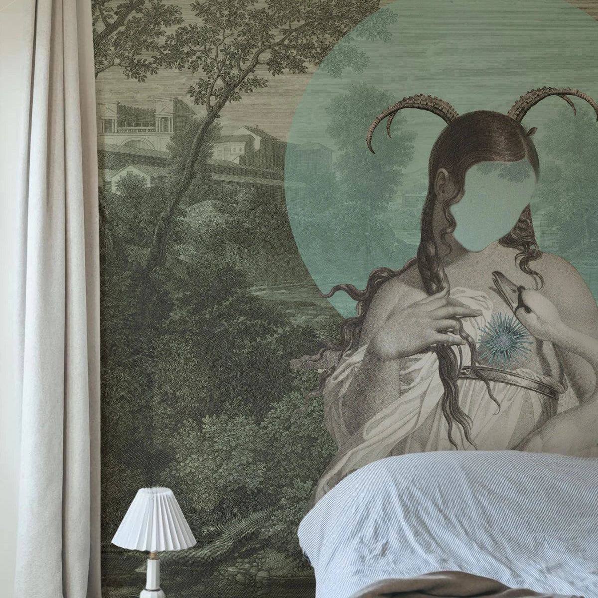 ZODIAC MUSE Non-Woven Wallpaper Green