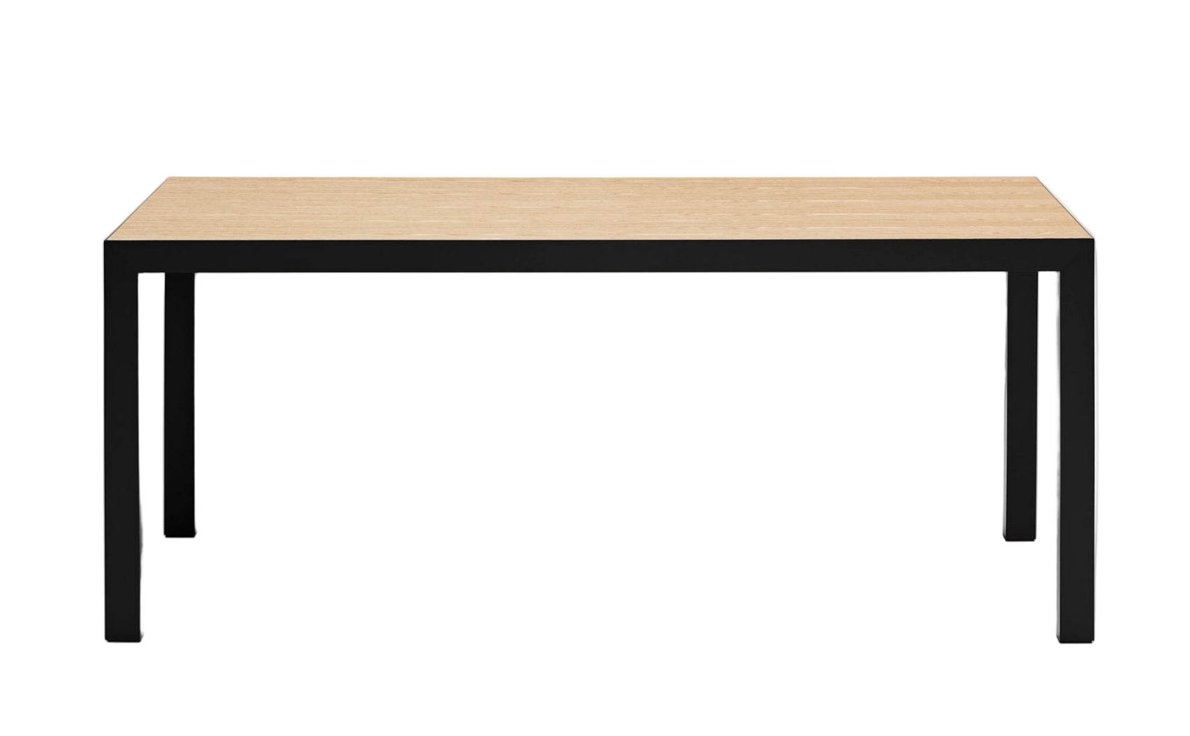 Stůl ALMA dýhovaný z dubu s černým podstavcem