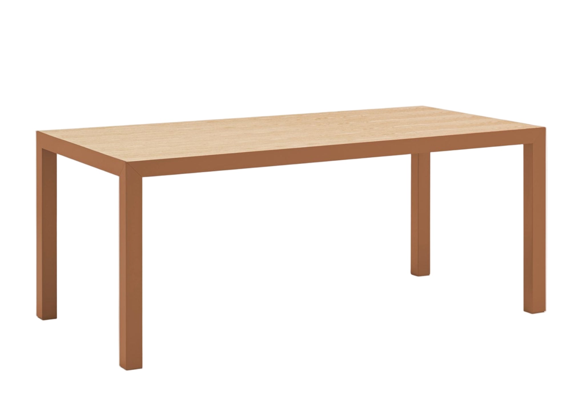 ALMA table with oak veneer and caramel base