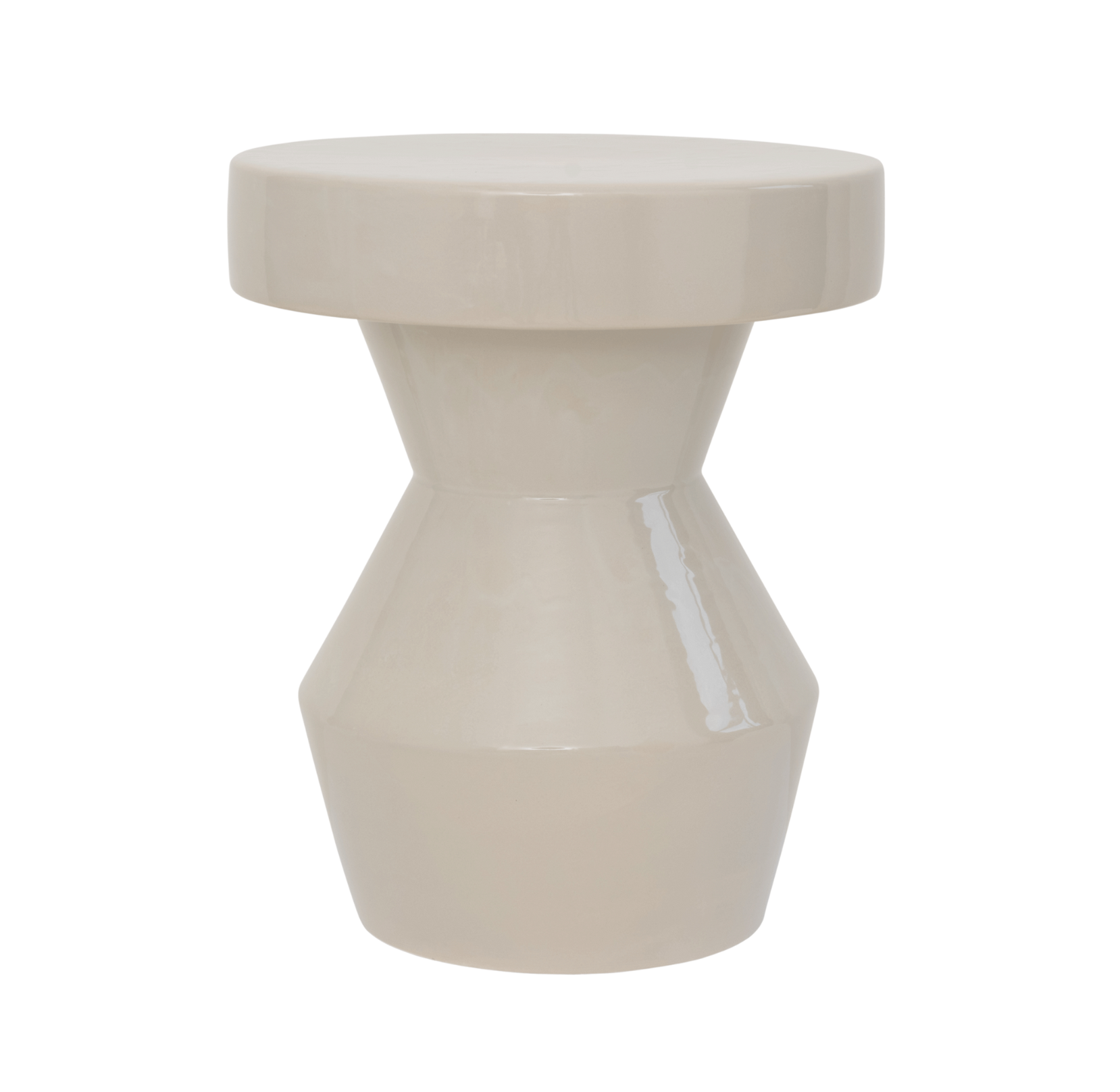 Boční stolek SCULPTURAL krémová keramika