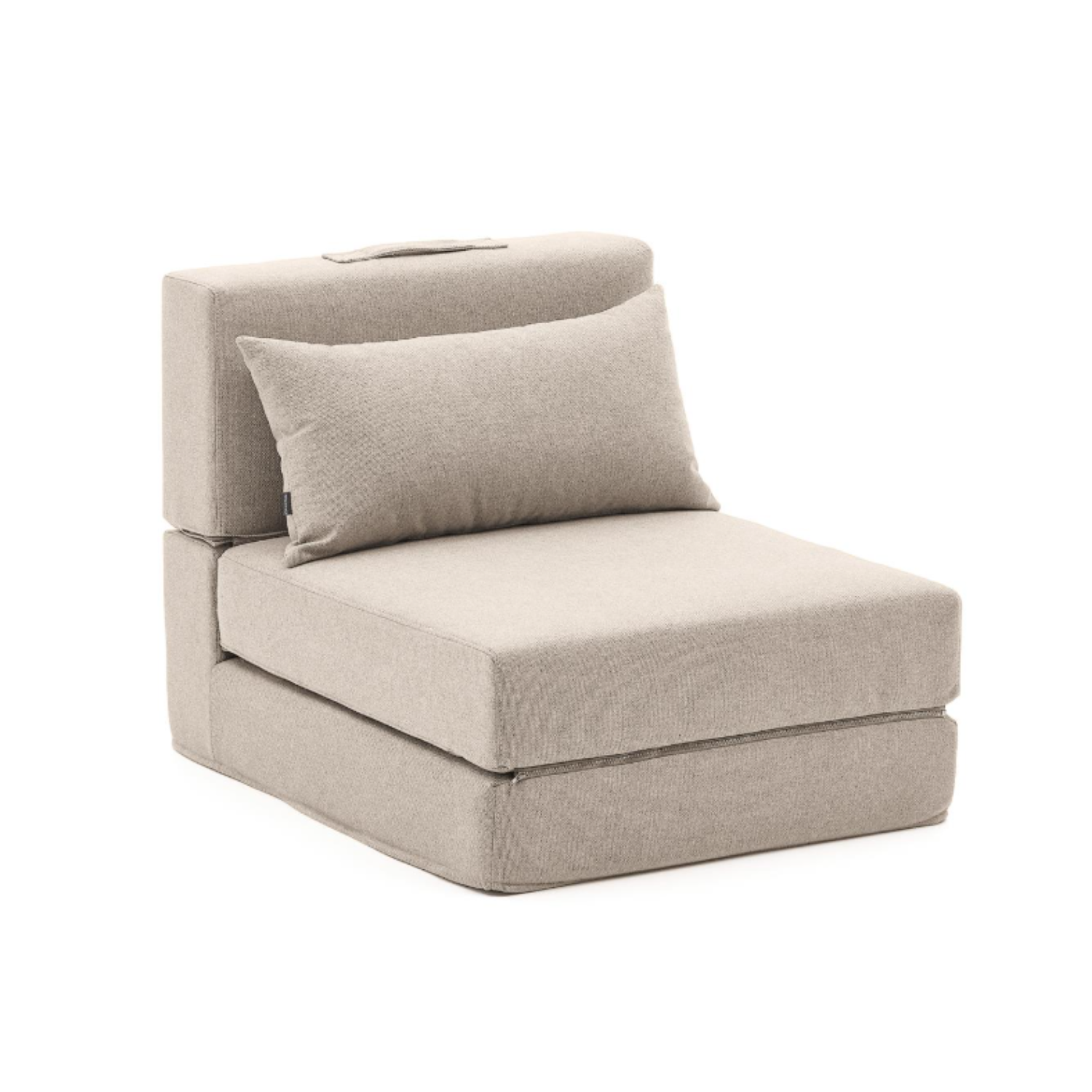 Folded pouf beige art