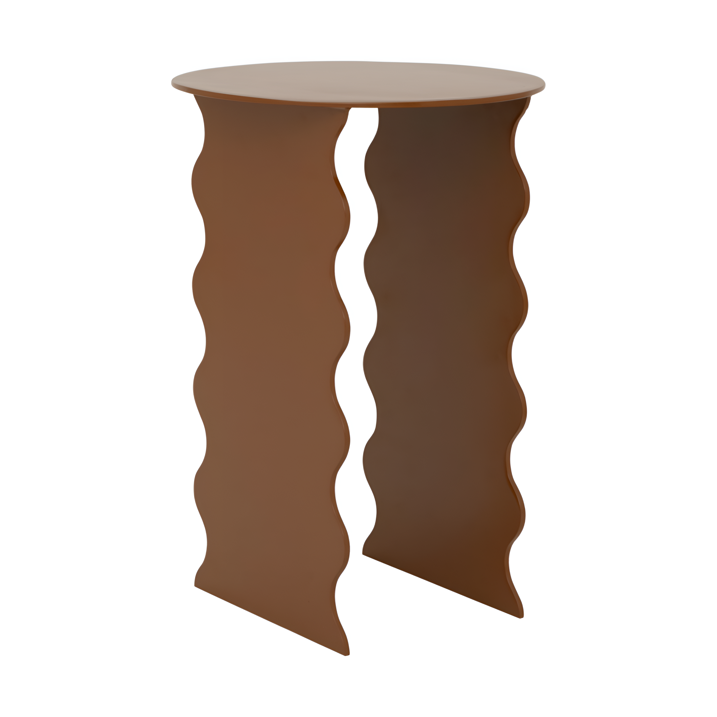 Wavy side table brown