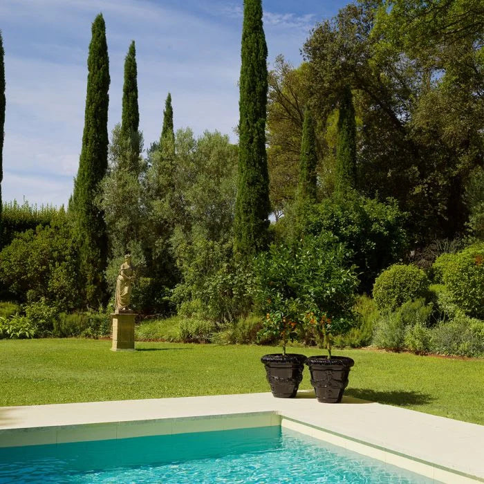 Venkovní květináč TOULON černá keramika