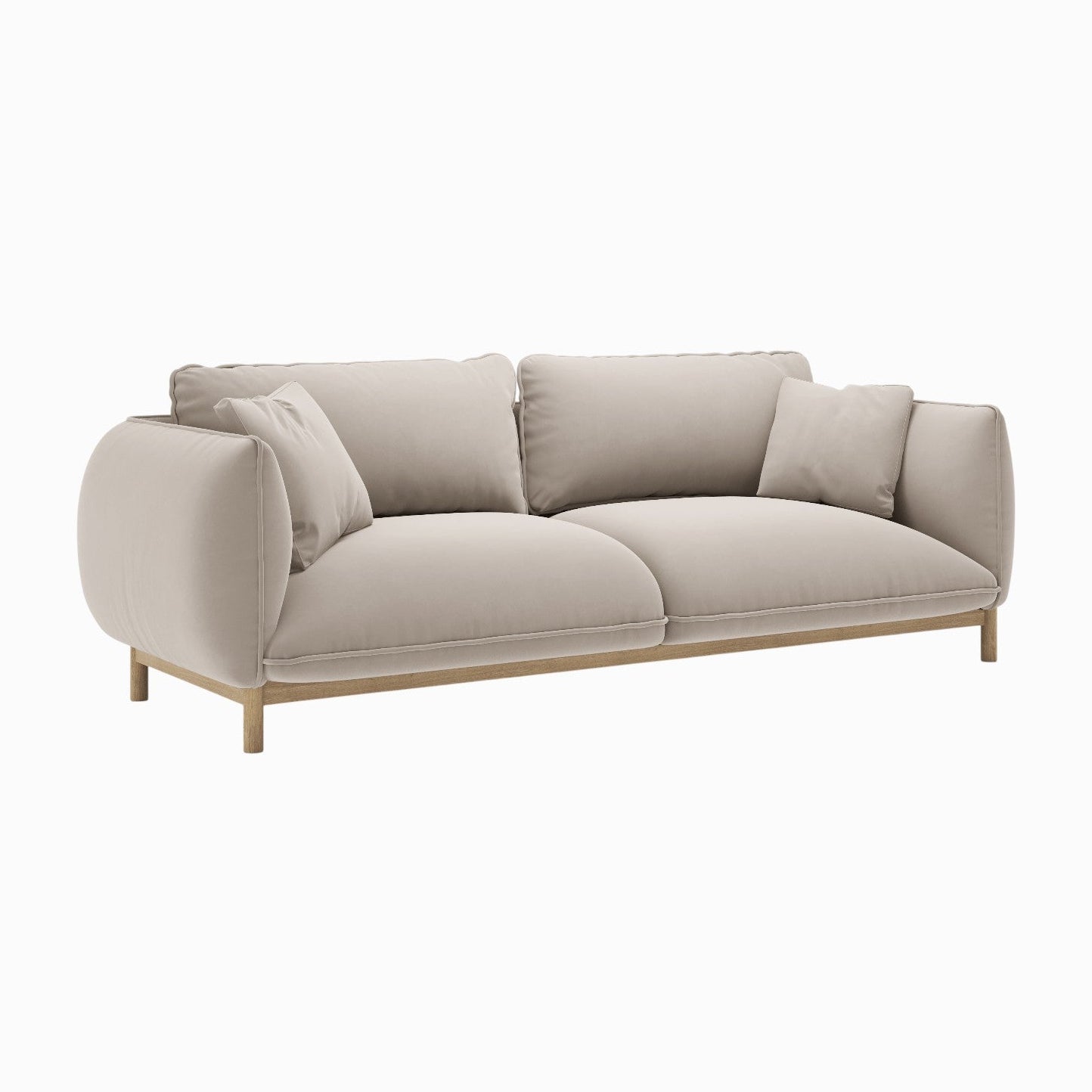 Sofa sametová 3-osobová ADA světle béžová