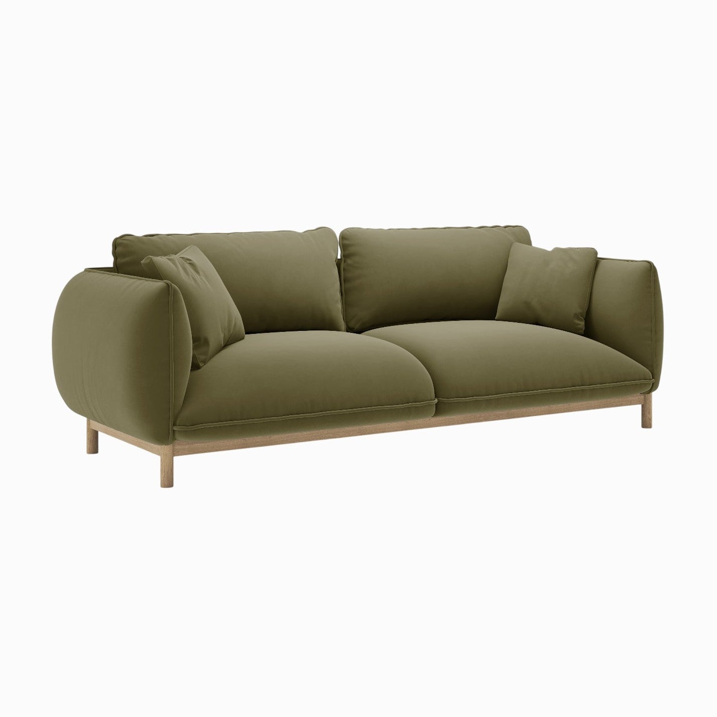 ADA Light Green Velvet 3-Seater Sofa