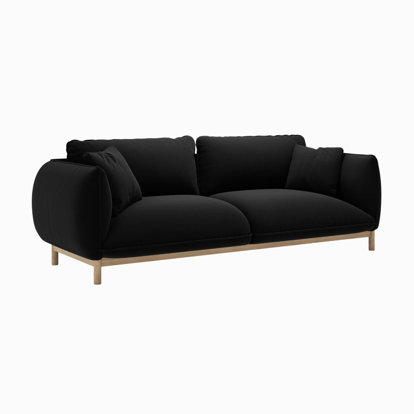 Sofa sametová 3-osobová ADA černá