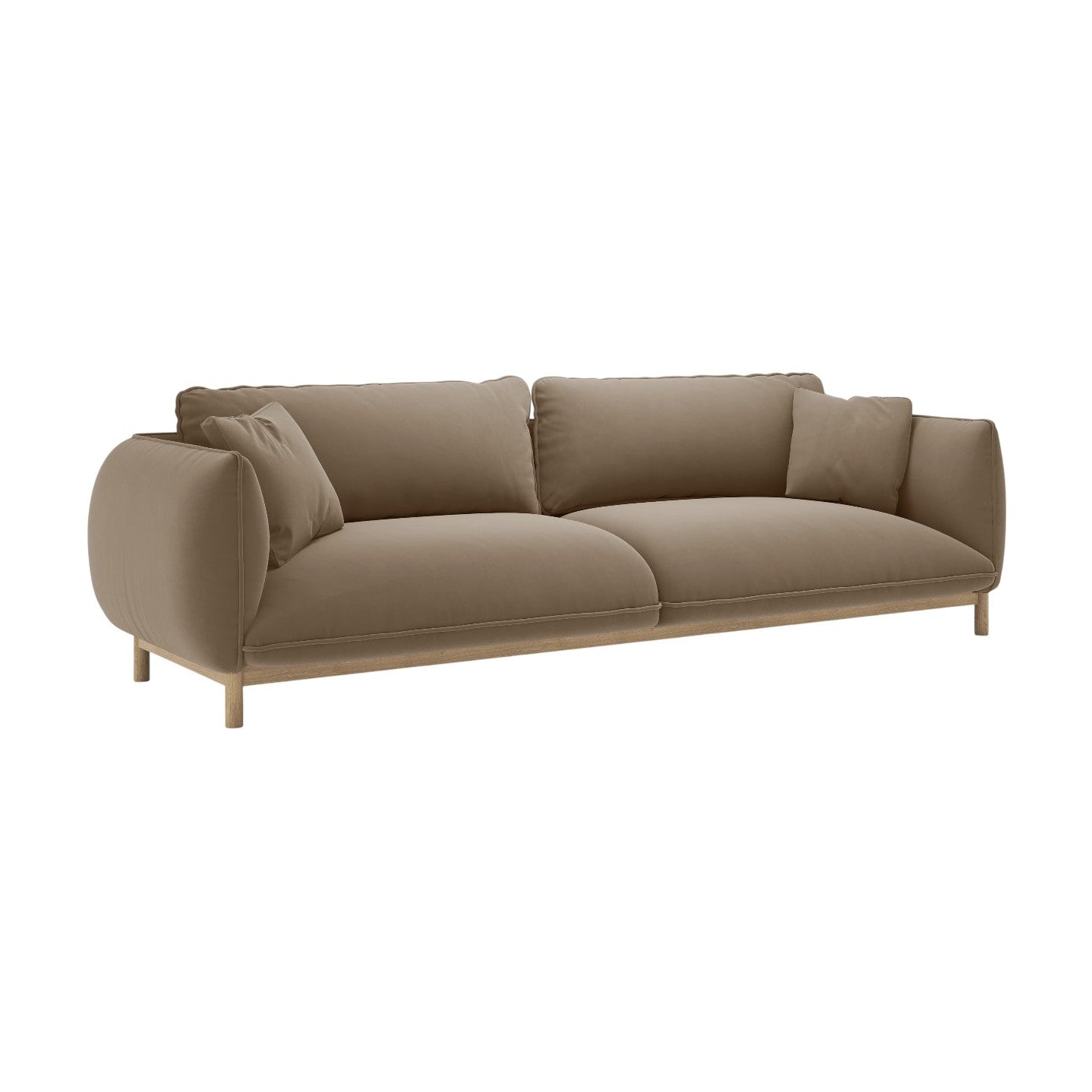 Sofa sametová 4-osobová ADA světle hnědá