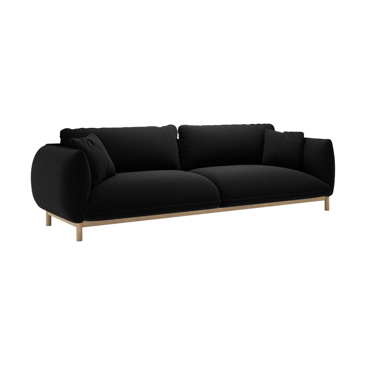 Sofa sametová 4-osobová ADA černá