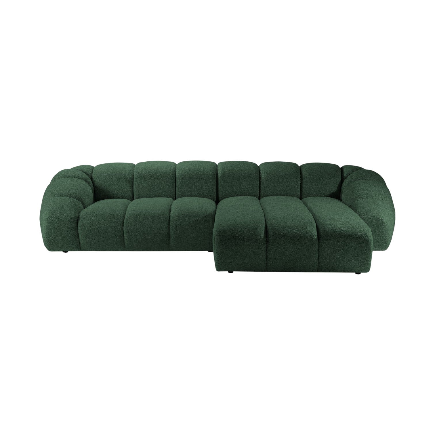 4-seater right-facing corner sofa DIANA dark green chenille