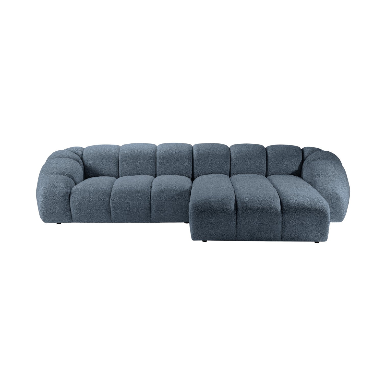 Right-facing 4-seater corner sofa DIANA light blue chenille