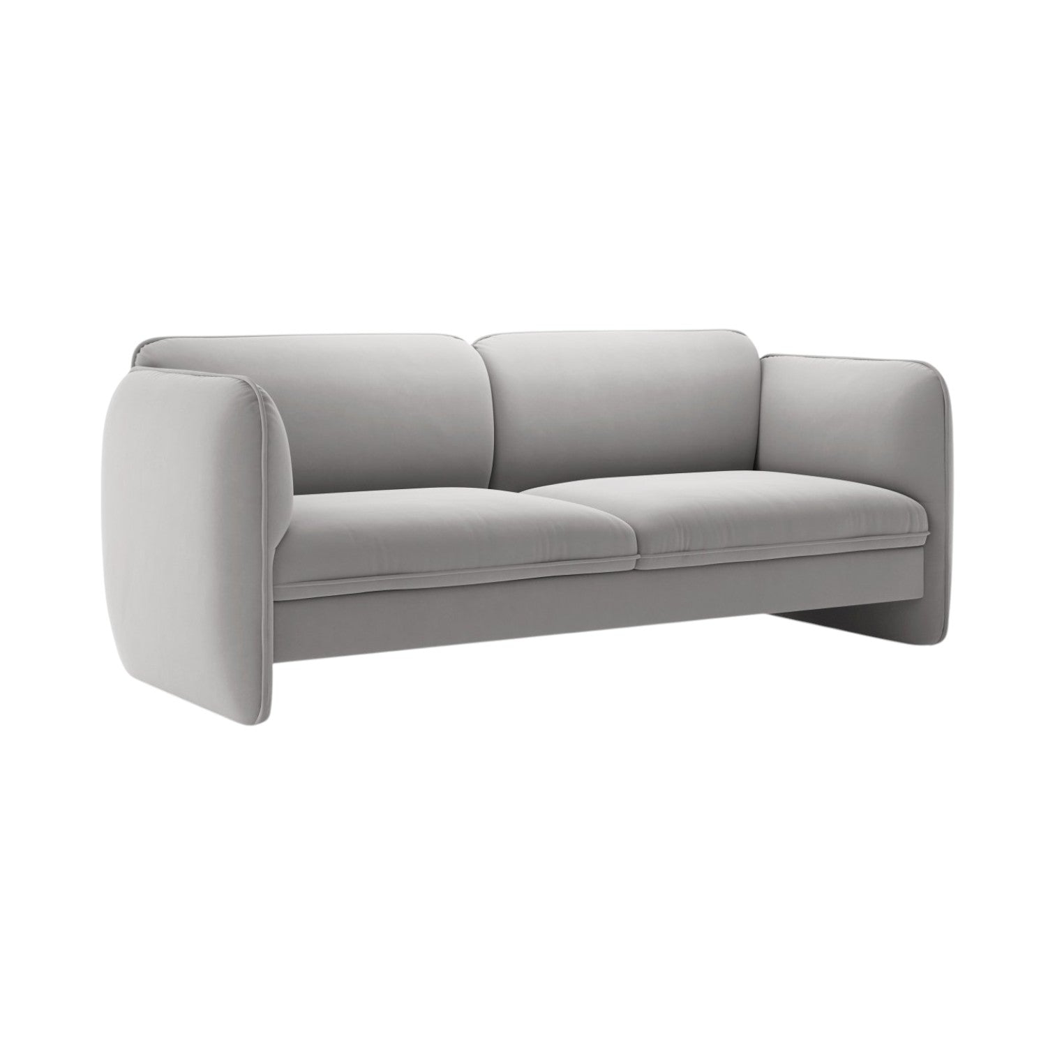 Sofa sametová 3-místná GEORGIA světle šedá