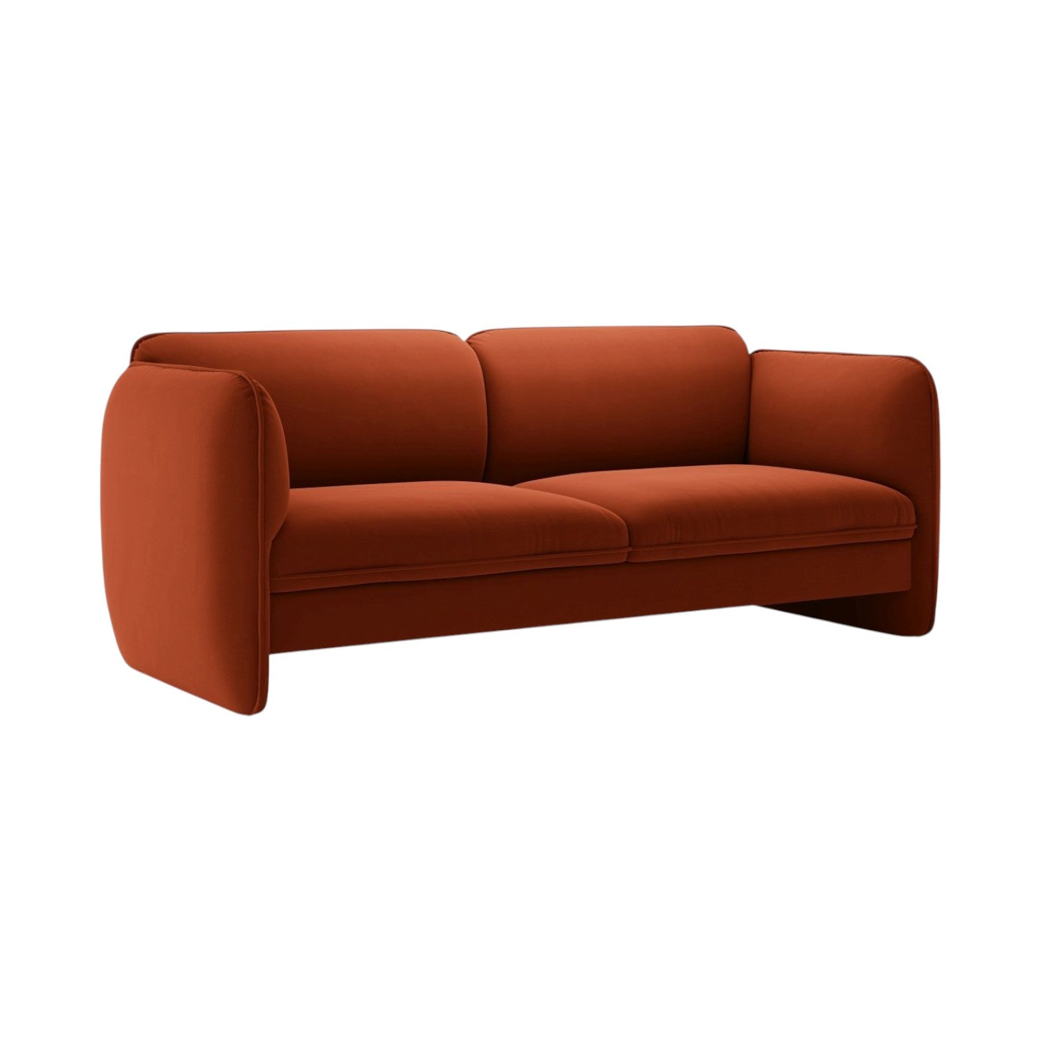 Sofa sametová 3-osobová GEORGIA kaštanová