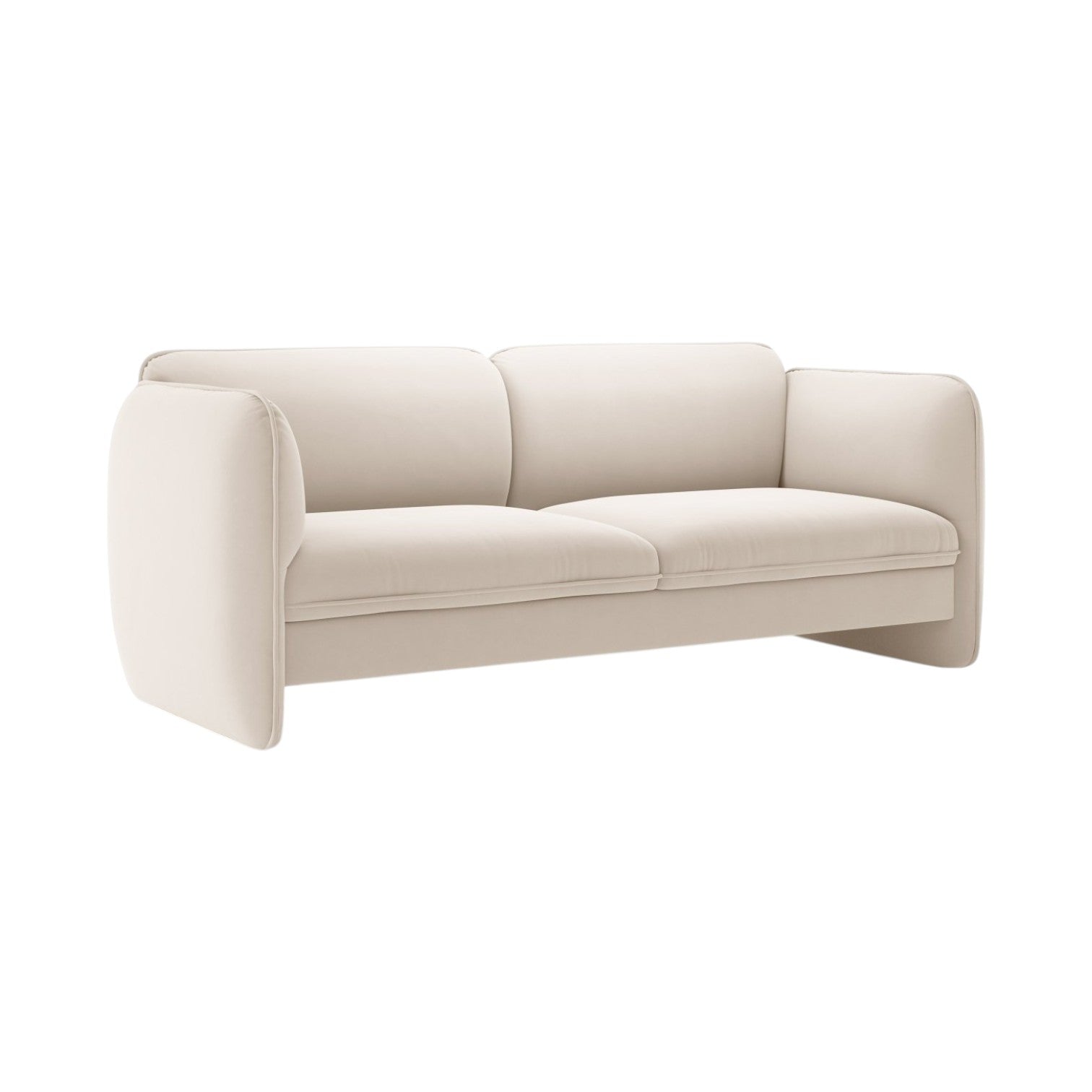 Sofa sametová 3-osobová GEORGIA slonová kost