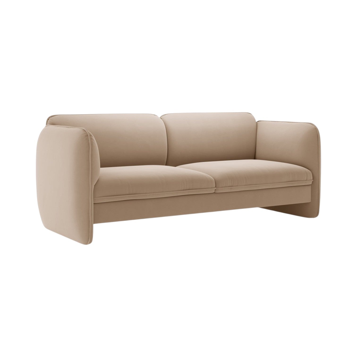 Sofa sametová 3-osobová GEORGIA mandlově béžová