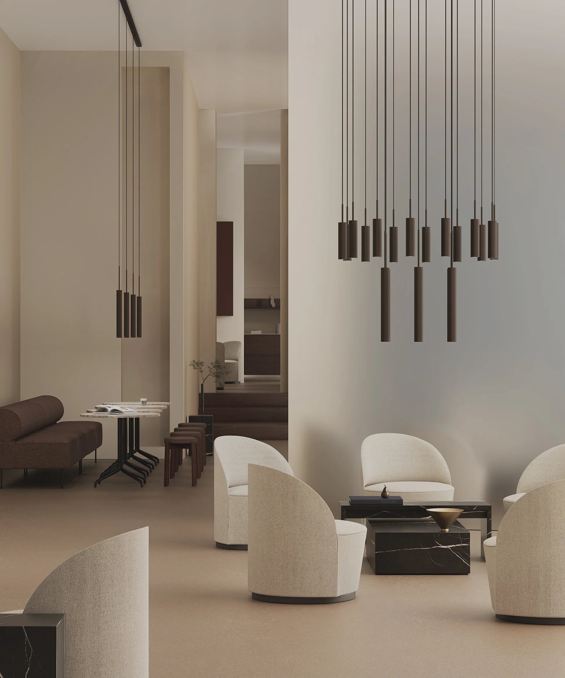 Hnědý žyrandol TUBULAIRE