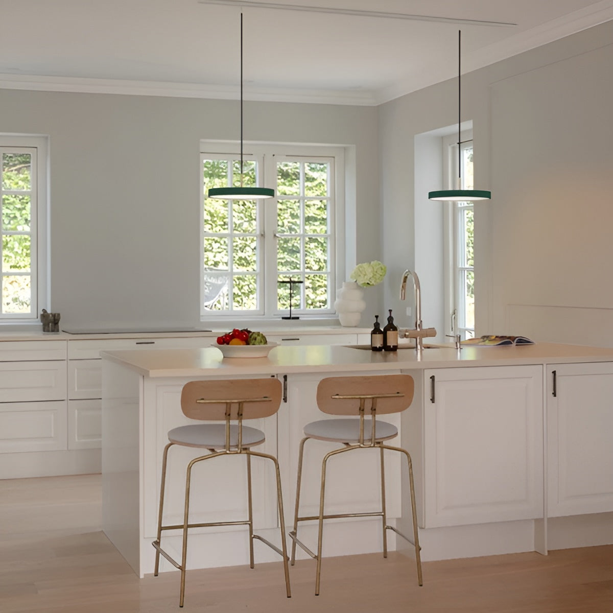 Závěsné svítidlo ASTERIA PLUS tmavě zelené se zlatým prvkem