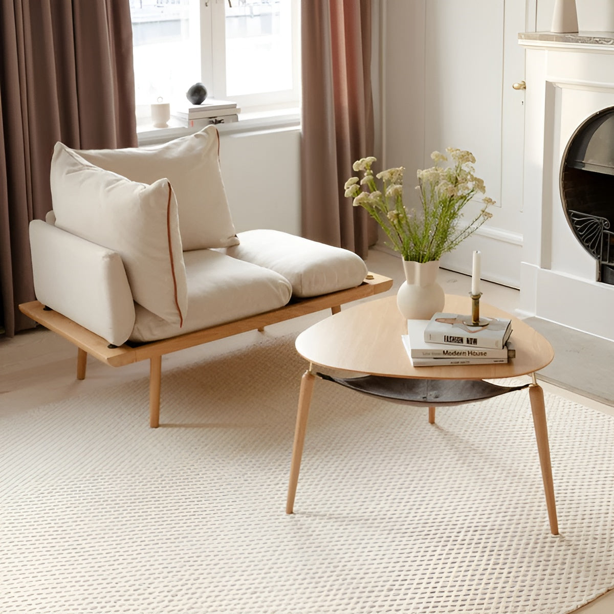 Konferenční stolek HANG OUT dub se zlatými podpěrami