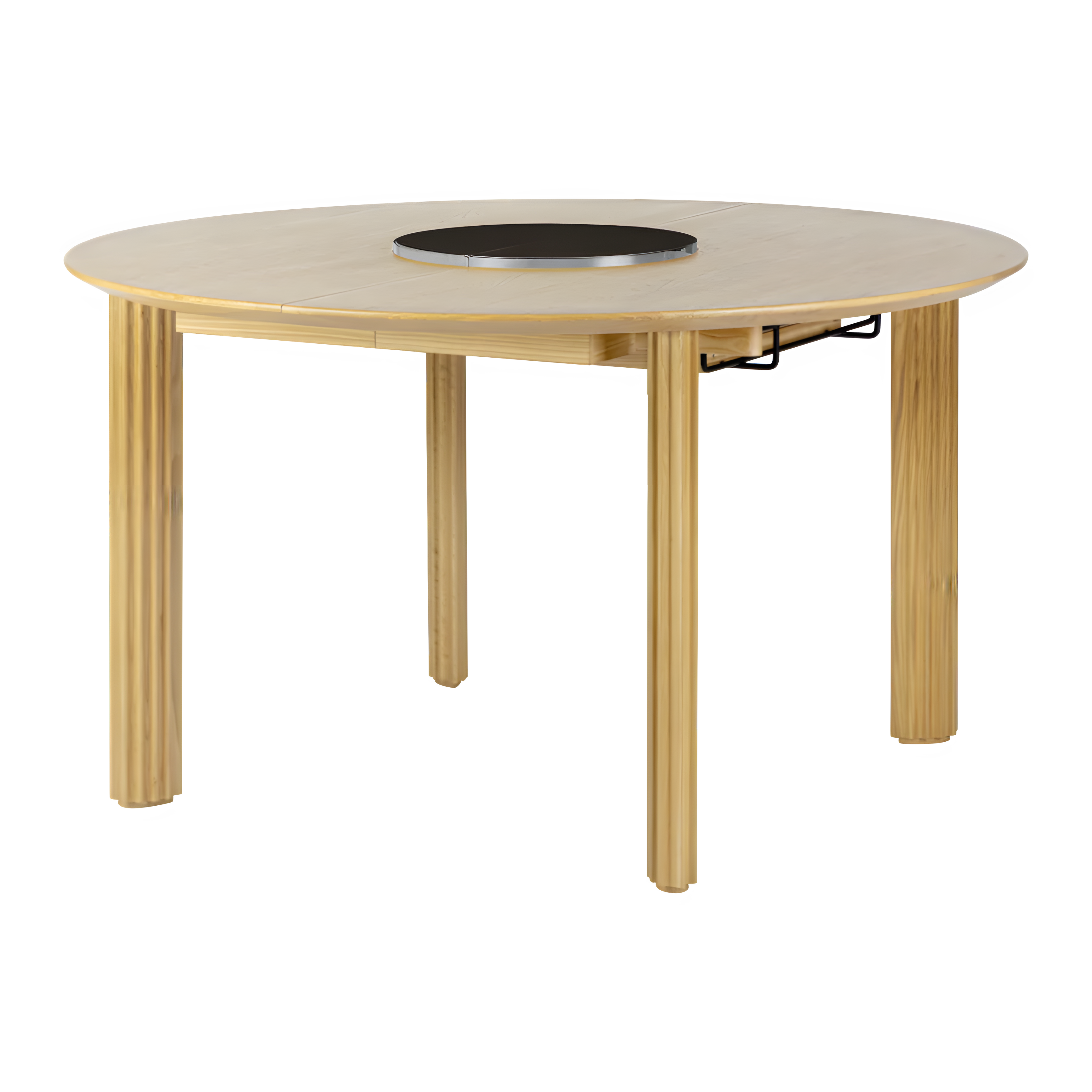 Kulatý rozkládací stůl COMFORT CIRCLE z dubu se ocelovým podstavcem